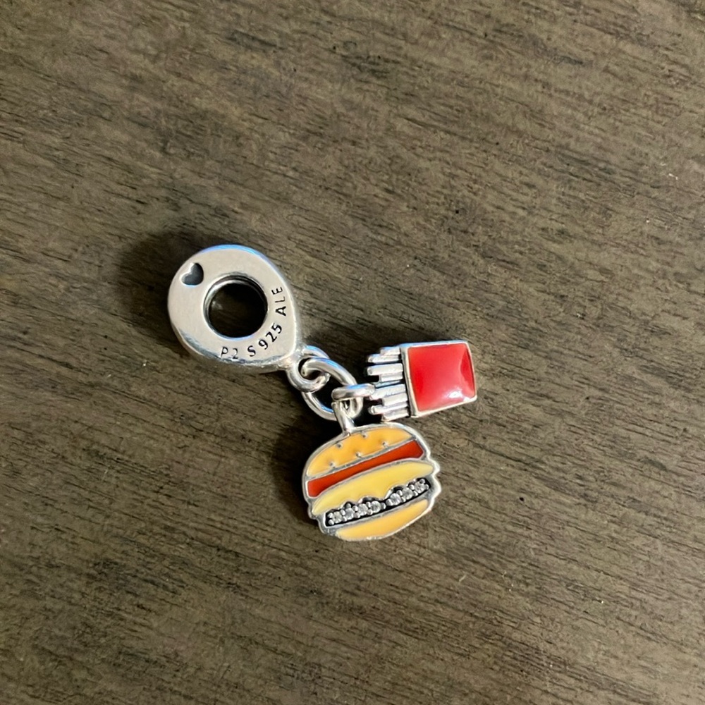 Pandora burger and fries charm